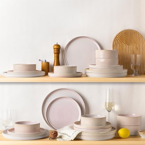 TheTerra Ceramic Dinnerware Set for 6, 18-Piece Plates and Bowls Set - Image 7