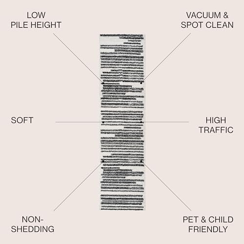 JONATHAN Y Khalil Modern Berber Stripe Cream/Black Runner Rug, 2x14, Contemporary, Bohemian, Easy-Cleaning for Living Room, Bedroom, Kitchen, Pet Friendly, Non-Shedding (MOH207A-214) - Image 2