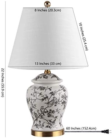 JONATHAN Y Penelope Ginger Jar 22" LED Table Lamp, Gray/White - Image 3