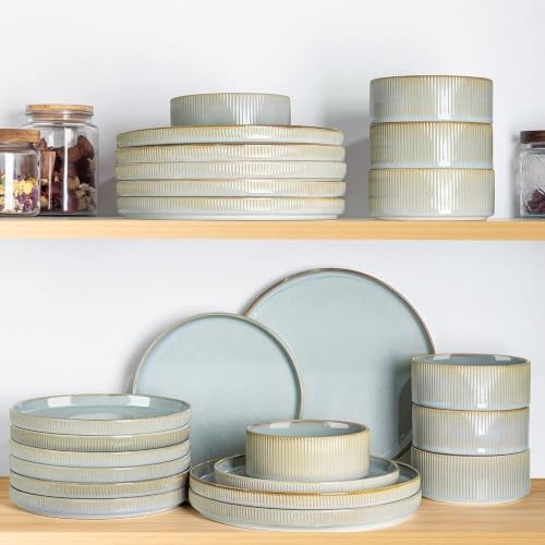 TheTerra Ceramic Dinnerware Set for 8, 24-Piece Plates and Bowls Set - Image 7