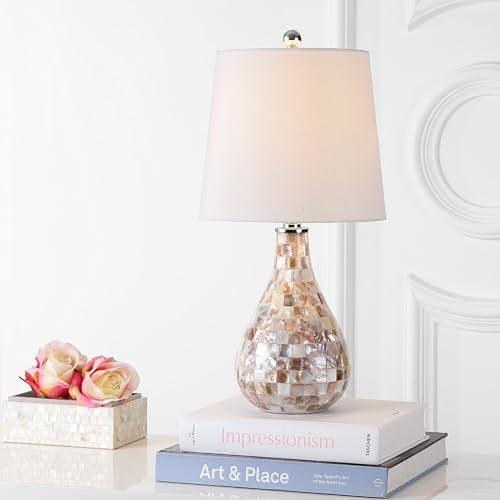 JONATHAN Y Mona Coastal Mini LED Table Lamp 20.5" Bedside, Seashell - Image 2
