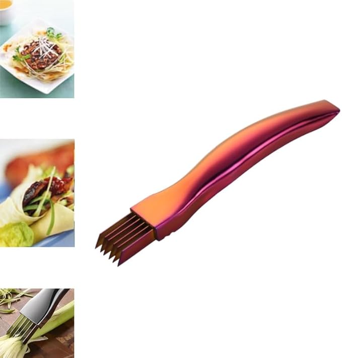 2024 New Shred Silk The Knife, Stainless Steel Chopped Green Onion Knife, Kitchen Vegetable Cutter Sharp Scallion Shredding Cutter Shred Knife Household Multifunctional Food Slicer Gadget