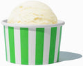 UNIQ 1000-Count 4 oz Striped Paper Ice Cream Cups Green Color | Disposable Dessert Bowls in Multiple Colors | Frozen Dessert Supplies