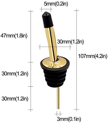 24 Pack Liquor Pour Spouts Set - Stainless Steel bottle spout and Liquor Pourers Dust Caps Covers Gold
