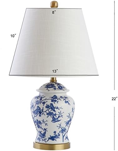 JONATHAN Y Penelope Ginger Jar 22" LED Table Lamp, Blue/White - Image 3