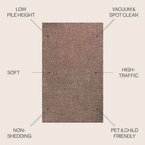 JONATHAN Y Haze Solid Low-Pile Brown 6x9 Oval Indoor Area Rug, Coastal,Bohemian,Minimalist,Classic, Easy-Cleaning for Living Room,Bedroom,Kitchen,Pet Friendly,Non-Shedding (SEU100J-6OV) - Image 3