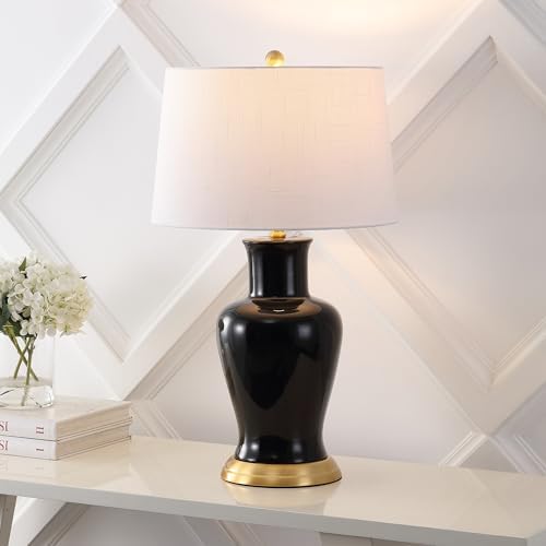 JONATHAN Y Julian Classic Ceramic Urn Metal LED Table Lamp 29", Black - Image 3