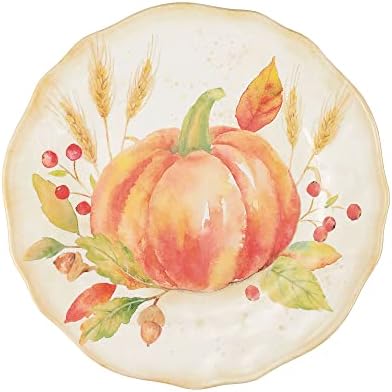 UP 12 Piece Pumpkin Melamine Dinnerware Sets, Outdoor Dishes Set, Plates and Bowls Sets, Autumn Thanksgiving Decorations, Service for 4, Orange - Image 6