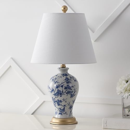 JONATHAN Y Grace 24" French Country Floral Urn Ceramic Lamp, Blue/White - Image 2