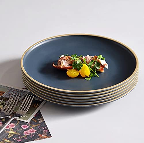 Melamine Dishes Sets of 6, Melamine Plates,10.5 Inch Dinner Plates, Outdoor Dinnerware Sets, Unbreakable, BPA Free, Dishwasher Safe, Blue - Image 7