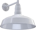 Steel Lighting Co. Gardena Barn Light | Outdoor Wall Mounted | 16" Dome | 11" Straight Arm | Farmhouse Light Made in America | White Exterior/White Interior