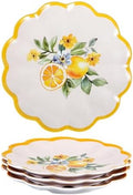Lemon Melamine Plates, 4-Piece 9 Inch Salad Plate Set by molidiki