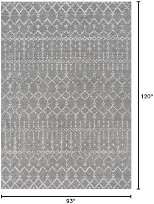 JONATHAN Y Boho Vintage Diamond Gray/Ivory Indoor Area Rug 8X10 ft, Moroccan Hype for Living Room, Bedroom, Kitchen, Office, Easy-Cleaning, High Traffic, Pet-Friendly, Non-Shedding (MOH101C-8) - Image 2