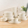 TheTerra Ceramic Dinnerware Set for 8, 24-Piece Plates and Bowls Set by TheTerra