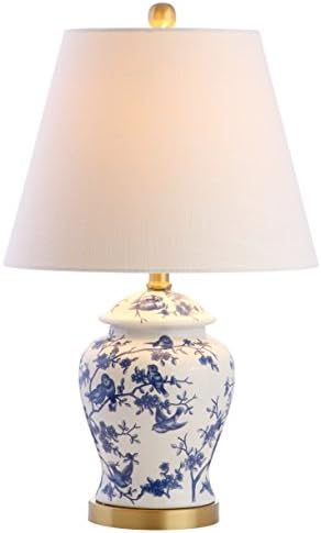 JONATHAN Y Penelope Ginger Jar 22" LED Table Lamp, Blue/White by JONATHANY