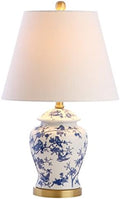 JONATHAN Y Penelope Ginger Jar 22" LED Table Lamp, Blue/White by JONATHANY