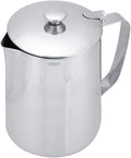 Stainless Steel Coffee Cup Mug Milk Frothing Pitcher Jug with Lid for Latte Coffee Art for Office Kitchen(2000mL)