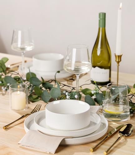TheTerra Ceramic Dinnerware Set for 4, 18-Piece Plates and Bowls Set - Image 6