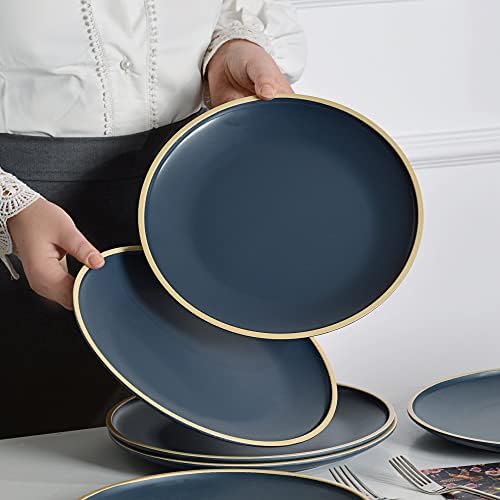 Melamine Dishes Sets of 6, Melamine Plates,10.5 Inch Dinner Plates, Outdoor Dinnerware Sets, Unbreakable, BPA Free, Dishwasher Safe, Blue - Image 2