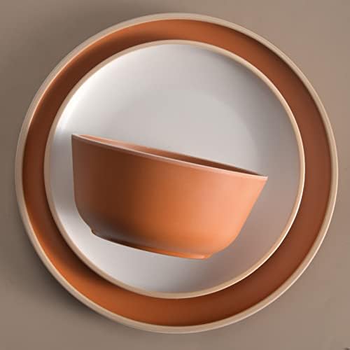 Melamine Dinnerware Sets 12pcs, Plates and Bowls for 4, Unbreakable Dinnerware Sets, Ideal Dinnerware for Party, Unbreakable, BAP free, Dishwasher Safe, Red Color (Terracotta Color) - Image 5