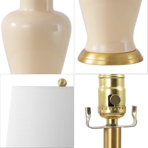 JONATHAN Y Julian Classic Ceramic Urn Metal LED Table Lamp 29", Almond - Image 5
