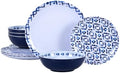 12Pcs Melamine Dinnerware Set - Unbreakable Plates and Bowls Set by LECHOO