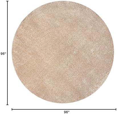 JONATHAN Y Haze Solid Low-Pile Beige 8' Round Indoor Area Rug, Coastal,Bohemian,Minimalist,Classic, Easy-Cleaning for Living Room,Bedroom,Kitchen,Pet Friendly,Non-Shedding (SEU100G-8R) - Image 2