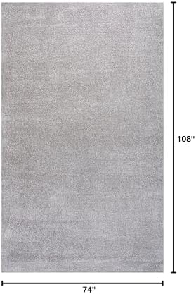 JONATHAN Y Haze Solid Low-Pile Light Gray Indoor Area Rug 6x9, Coastal,Bohemian,Minimalist,Classic, Easy-Cleaning for Living Room,Bedroom,Kitchen,Pet Friendly,Non-Shedding (SEU100K-6) - Image 2
