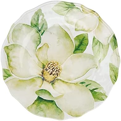 UP 12 Piece Magnolia Melamine Dinnerware Sets, Outdoor Dishes Set, Plates and Bowls Sets, Service for 4, Green - Image 4