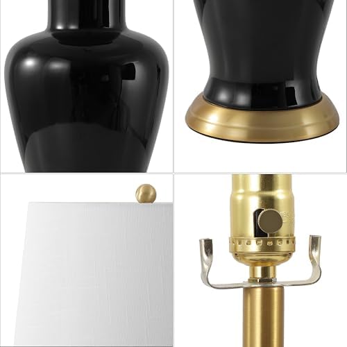 JONATHAN Y Julian Classic Ceramic Urn Metal LED Table Lamp 29", Black - Image 5