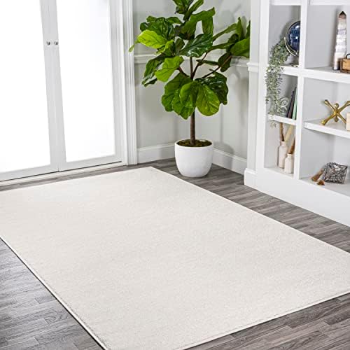 JONATHAN Y Haze Solid Low-Pile Cream Indoor Area Rug 9x12, Coastal,Bohemian,Minimalist,Classic, Easy-Cleaning for Living Room,Bedroom,Kitchen,Pet Friendly,Non-Shedding (SEU100T-9) - Image 3