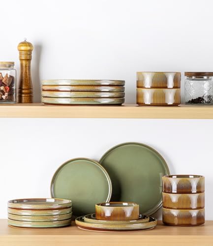 TheTerra Ceramic Dinnerware Set for 4, 16-Piece Plates and Bowls Set - Image 7