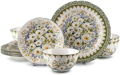 Ceramic Dinnerware Set, Series Western Ⅰ(Green Jasmine) by FANGJING