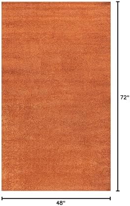JONATHAN Y Haze Solid Low-Pile Orange Indoor Area Rug 4x6, Coastal,Bohemian,Minimalist,Classic, Easy-Cleaning for Living Room,Bedroom,Kitchen,Pet Friendly,Non-Shedding (SEU100M-4) - Image 2