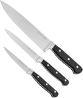 DURA LIVING 3-Piece Kitchen Knife Set – Ultra-Sharp Forged High Carbon Stainless Steel, Includes 8" Chef, 5" Utility, 3.5" Paring Knives, Ergonomic Handles, Professional Starter Set, Black