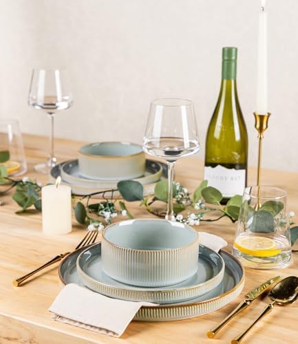 TheTerra Ceramic Dinnerware Set for 6, 18-Piece Plates and Bowls Set - Image 5