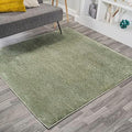 JONATHAN Y Haze Solid Low-Pile Green 7x7 Square Indoor Area Rug, Coastal,Bohemian,Minimalist,Classic, Easy-Cleaning for Living Room,Bedroom,Kitchen,Pet Friendly,Non-Shedding (SEU100O-7SQ) by JONATHANY