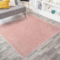 JONATHAN Y Haze Solid Low-Pile Pink 5x5 Square Indoor Area Rug, Coastal,Bohemian,Minimalist,Classic, Easy-Cleaning for Living Room,Bedroom,Kitchen,Pet Friendly,Non-Shedding (SEU100P-5SQ) by JONATHANY