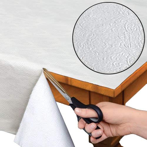 Home Bargains Plus Quilted Heavy Duty Table Pad Protector with Flannel Backing, Cut to Fit, Heat Resistant, Wipe Clean, Protects Table from Spills and Scratches, White, 60” x 84” Rectangle