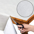 Home Bargains Plus Quilted Heavy Duty Table Pad Protector with Flannel Backing, Cut to Fit, Heat Resistant, Wipe Clean, Protects Table from Spills and Scratches, White, 70” Round Rectangle