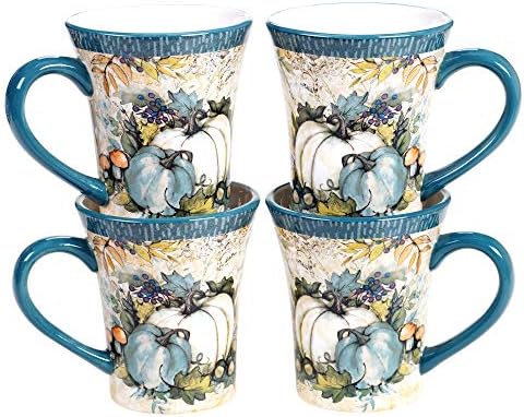 Harvest Gatherings 16-Piece Ceramic Dinnerware Set, Service for 4 – Multicolor Fall Plates, Bowls & Mugs with Pumpkin & Pheasant Design – Autumn Tableware for Thanksgiving, Cabin & Holiday Hosting - Image 5