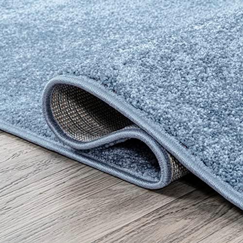 JONATHAN Y Haze Solid Low-Pile Classic Blue 7x7 Square Indoor Area Rug, Coastal,Bohemian,Minimalist,Classic, Easy-Cleaning for Living Room,Bedroom,Kitchen,Pet Friendly,Non-Shedding (SEU100F-7SQ) - Image 3
