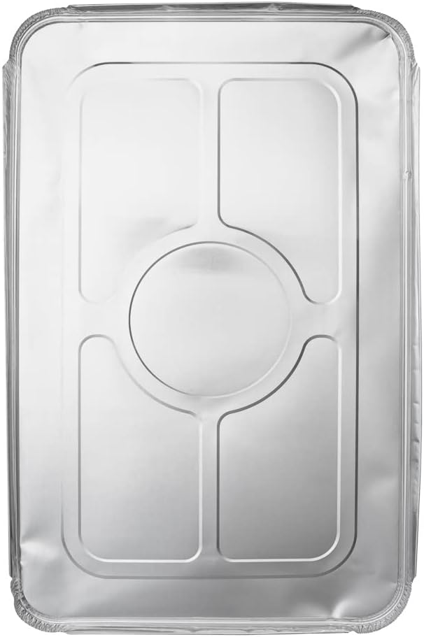 Restaurantware-LIDS ONLY: 25 Foil Pan Lids, Fits Full Size Steam Table Lid, Oven-Ready Tray Lids, Freezable, Silver Aluminum Disposable Turkey Pan Covers, Pans Sold Separately