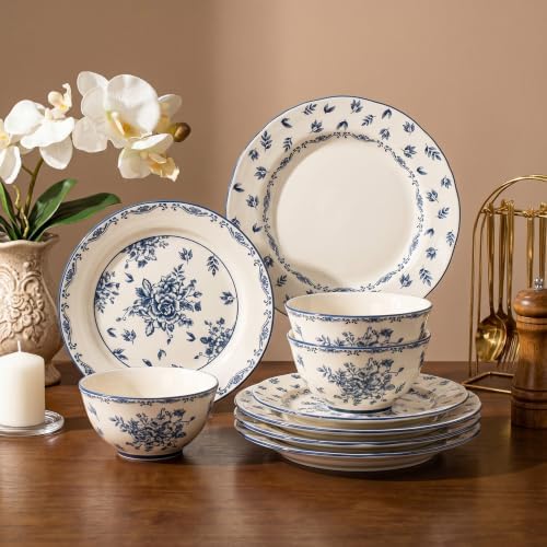 Ceramic Dinnerware Set, Series Western Ⅰ(Vintage Cobalt Blue) - Image 4