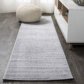 JONATHAN Y Haze Solid Low-Pile Light Gray Runner Rug 2x8, Coastal,Bohemian,Minimalist,Classic, Easy-Cleaning for Living Room,Bedroom,Kitchen,Pet Friendly,Non-Shedding (SEU100K-28) by JONATHANY