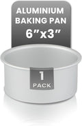 Restaurantware-Met Lux 6 x 3 Inch Straight-Sided Baking Tin, 1 Round Cake Pan - Oven-Ready, Freezable, Anodized Aluminum Round Baking Pan, Greaseproof, For Layer Birthday Cake