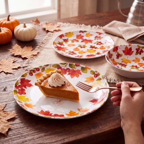 12-Piece Melamine Dinnerware Set, Fall Plates and Bowls Set - Image 5