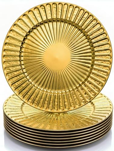 Havawish 8 Pcs 13 Inch Gold Charger Plates with Shell Edge by Havawish