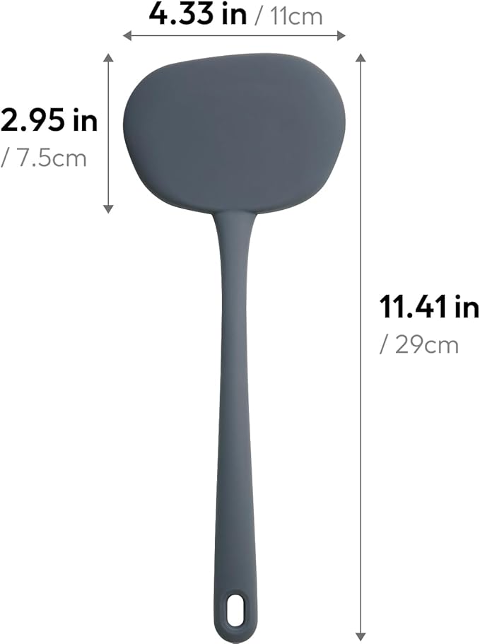 carrotez Silicone Wide Spatula Turner Heat Resistant Flipper 1 Pack Dark Gray