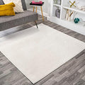 JONATHAN Y Haze Solid Low-Pile Cream 7x7 Square Indoor Area Rug, Coastal,Bohemian,Minimalist,Classic, Easy-Cleaning for Living Room,Bedroom,Kitchen,Pet Friendly,Non-Shedding (SEU100T-7SQ) by JONATHANY